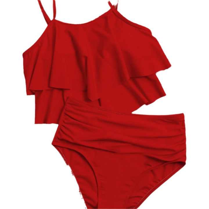 Dame bikini sæt med voluminøst flæse design Skovae