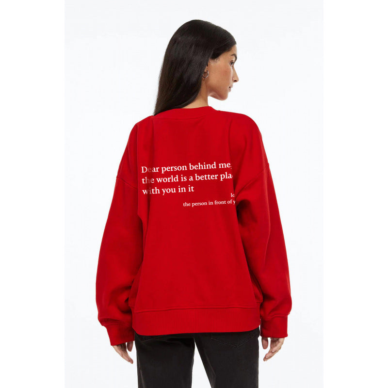 Kvinders sweatshirt med inspirerende tekst Skovae