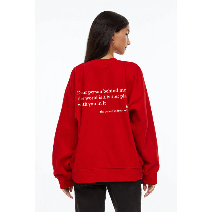 Kvinders sweatshirt med inspirerende tekst Skovae