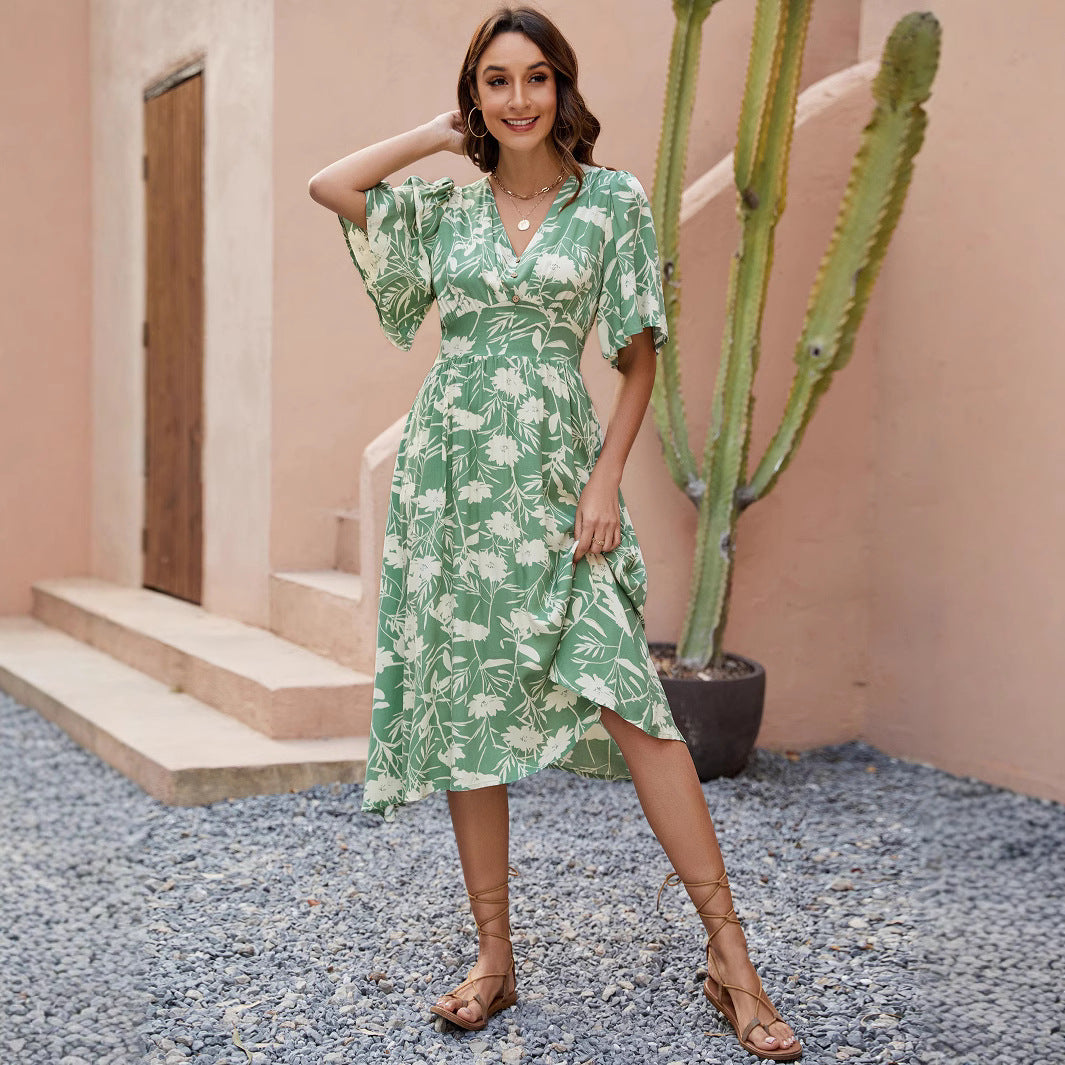 Femme Floral Bånd Maxi Kjole Stilla