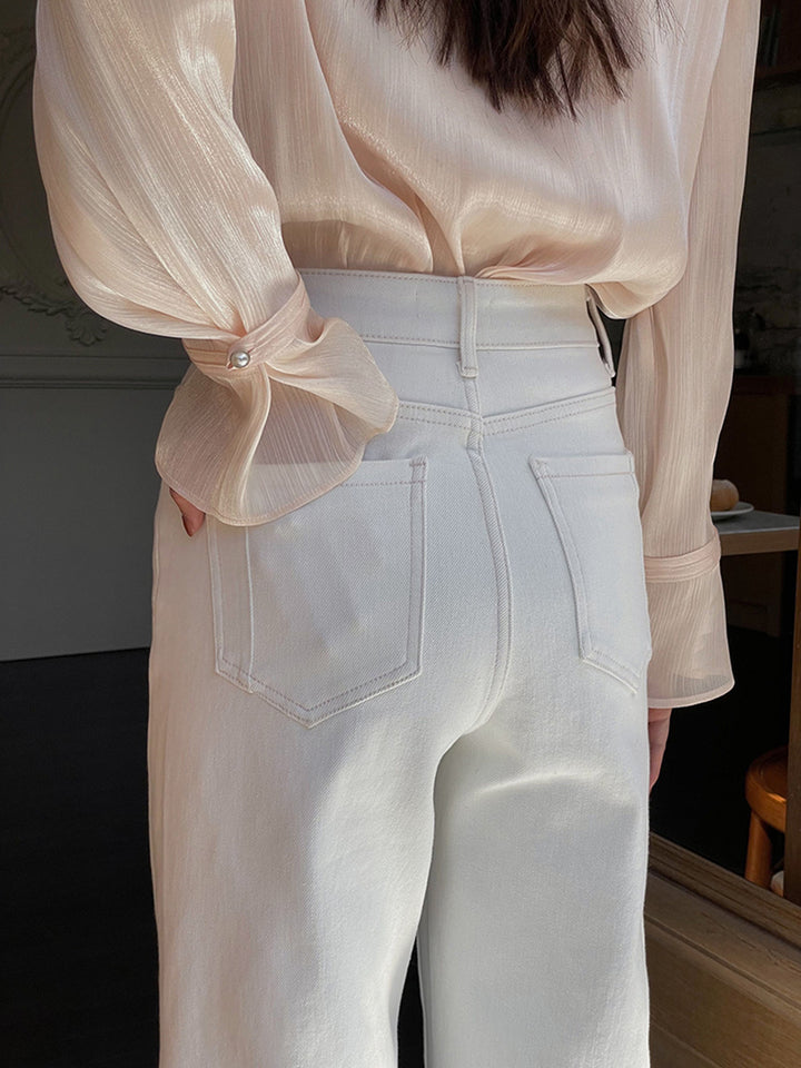 Dame High-Waist Jeans med bred pasform og bæredygtig bomuldsstof Stilla