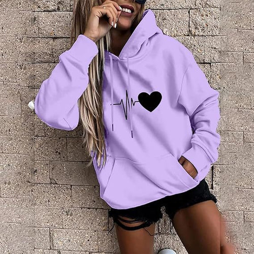 Dame hoodie med hjertevarmende design og hyggelig pasform Skovae