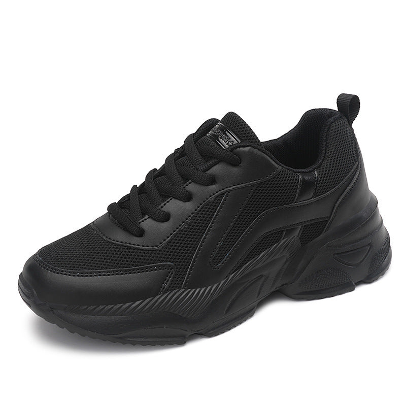 Dame nan dæmpede fritids-sneakers i plateau-stil med polstret komfortkrave, åndbart mesh og skridsikkert mønster Skovae