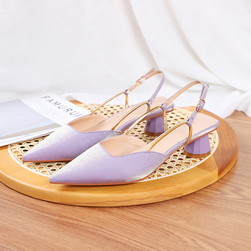 Femme Stilfulde Slingback Pumps med Unik Geometrisk Hæl Stilla
