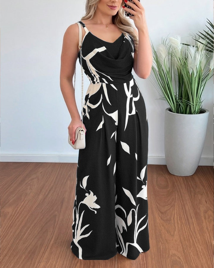 Dame stilfuld Jumpsuit med elegant print Stilla