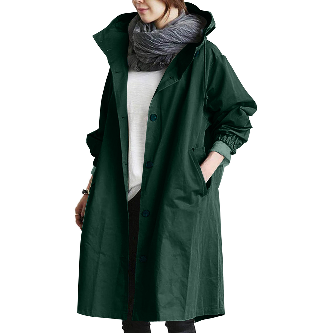 Stilla | Dame Oversized Hætte-Trenchcoat