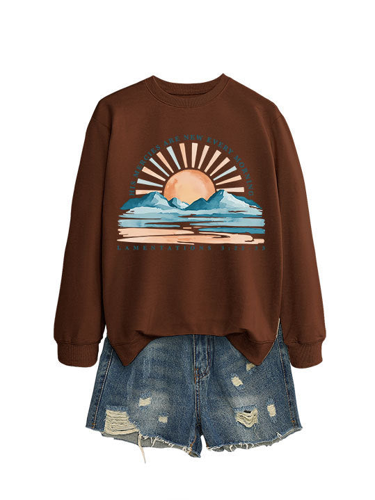 Dame sweatshirt med inspirerende solopgang design og afslappet pasform Stilla