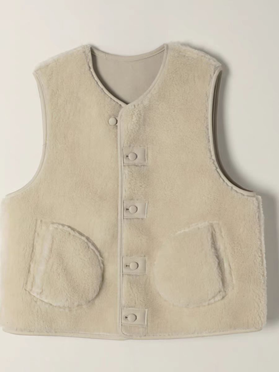 Dame teddyjakke med blødt for og moderne design Stilla