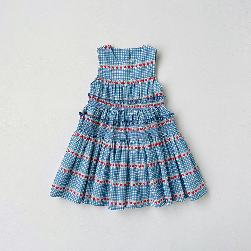 Pige Gingham-tryk Volanterkjole Stilla