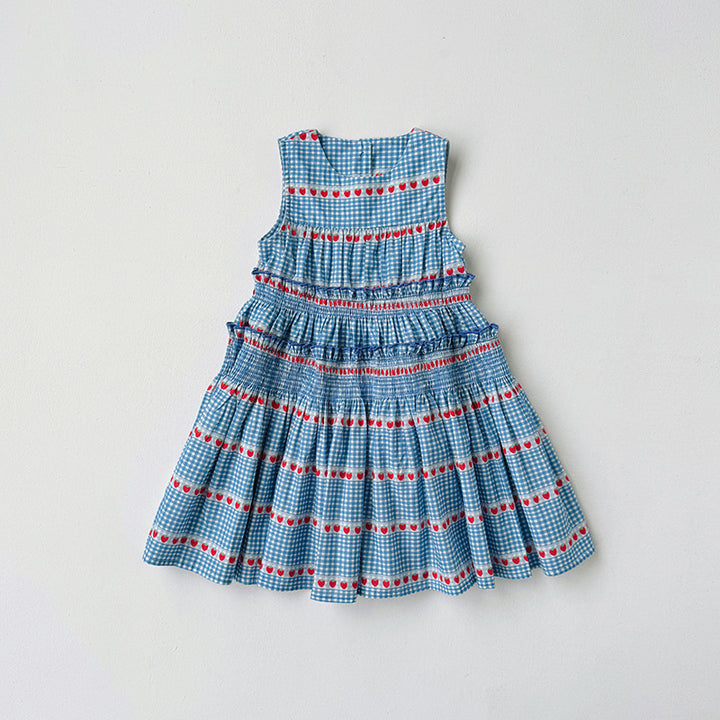 Pige Gingham-tryk Volanterkjole Stilla