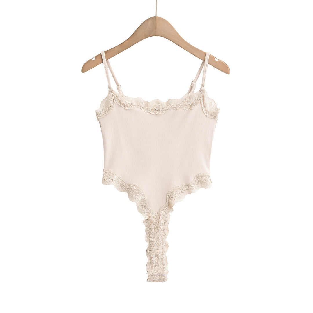 Dame Spids Bodysuit med fine Ruffle detaljer og justerbare stropper Stilla
