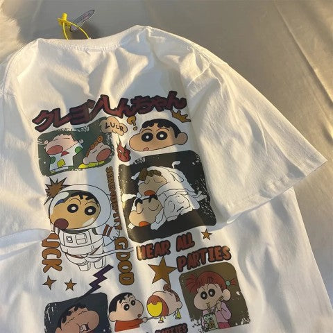 Dame T-shirt med kreativt comic-motiv og afslappet snit Stilla