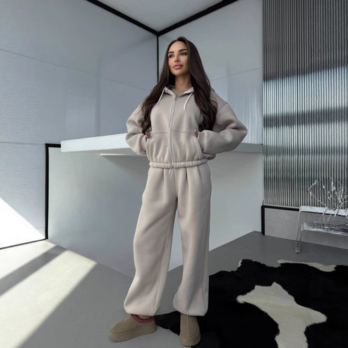Kvinders afslappede hoodie og jogger sæt med elastisk talje og praktiske lommer Skovae