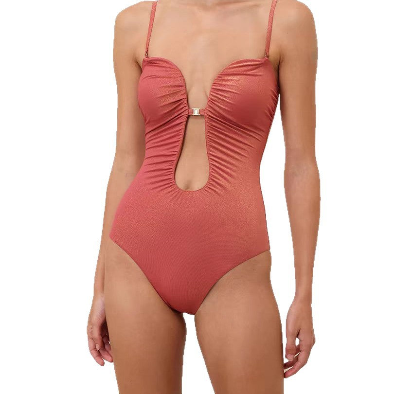 Dame elegant one-piece badedragt med cut-out detaljer Skovae