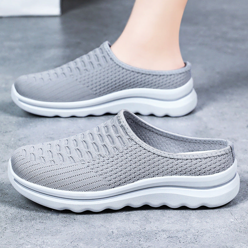 Femme Åndbare Strik-Slippers med Polstret Sål Stilla