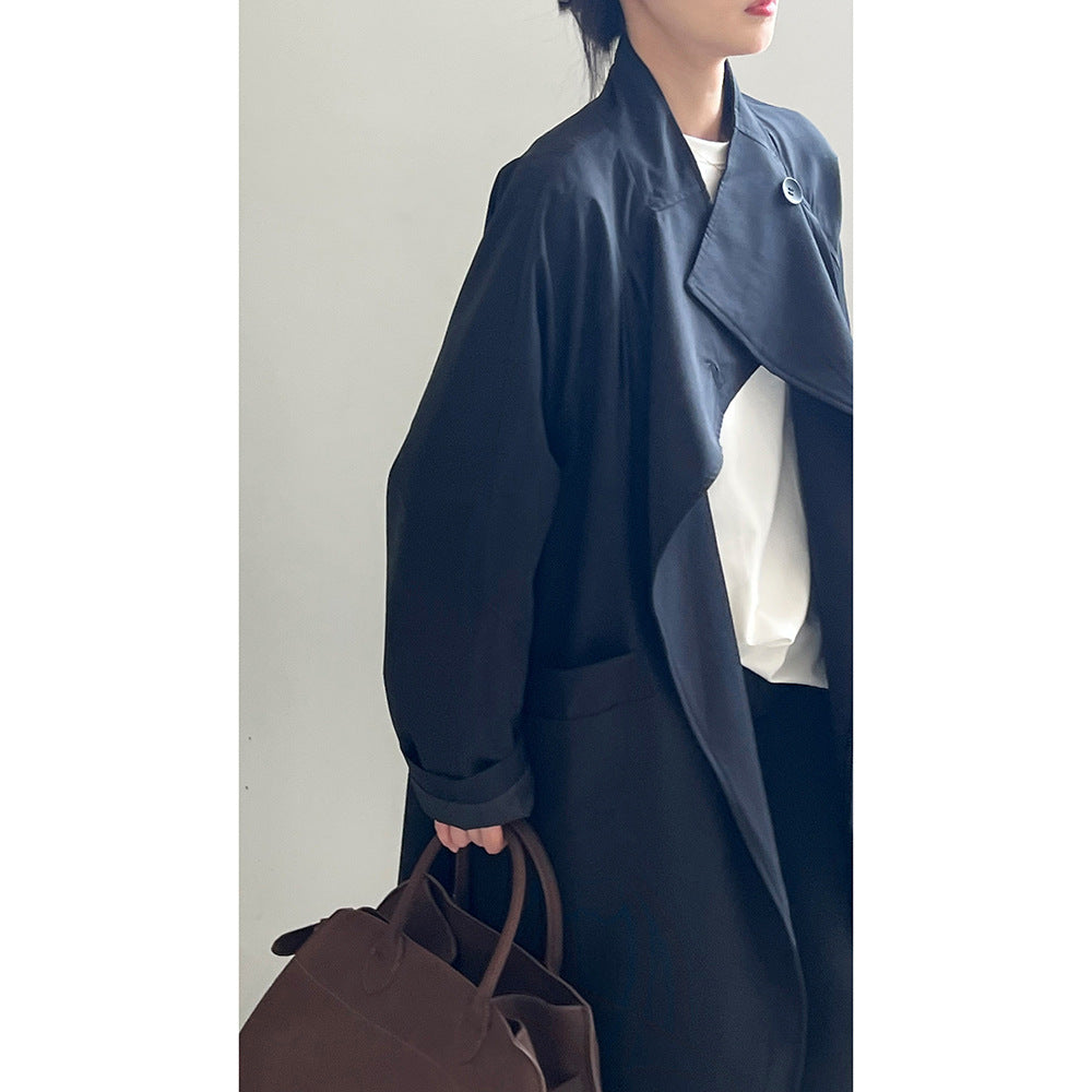 Damer casual oversized trenchcoat med forlænget snit og praktiske lommer Stilla