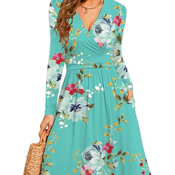 Femme Langærmet Floral Værdikjole Stilla