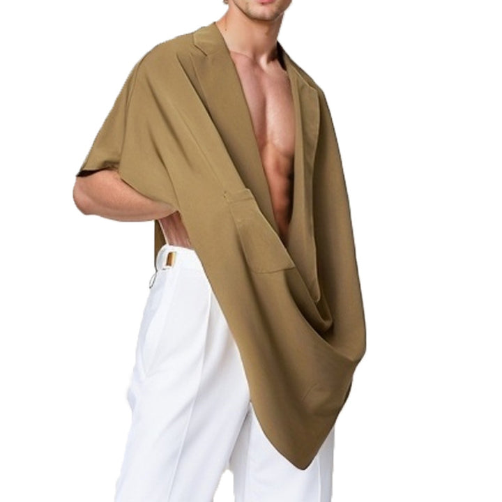 Dame nan Cape-blazer med sjalkragen åben front påsat lomme og spidse zipfelsaum Skovae