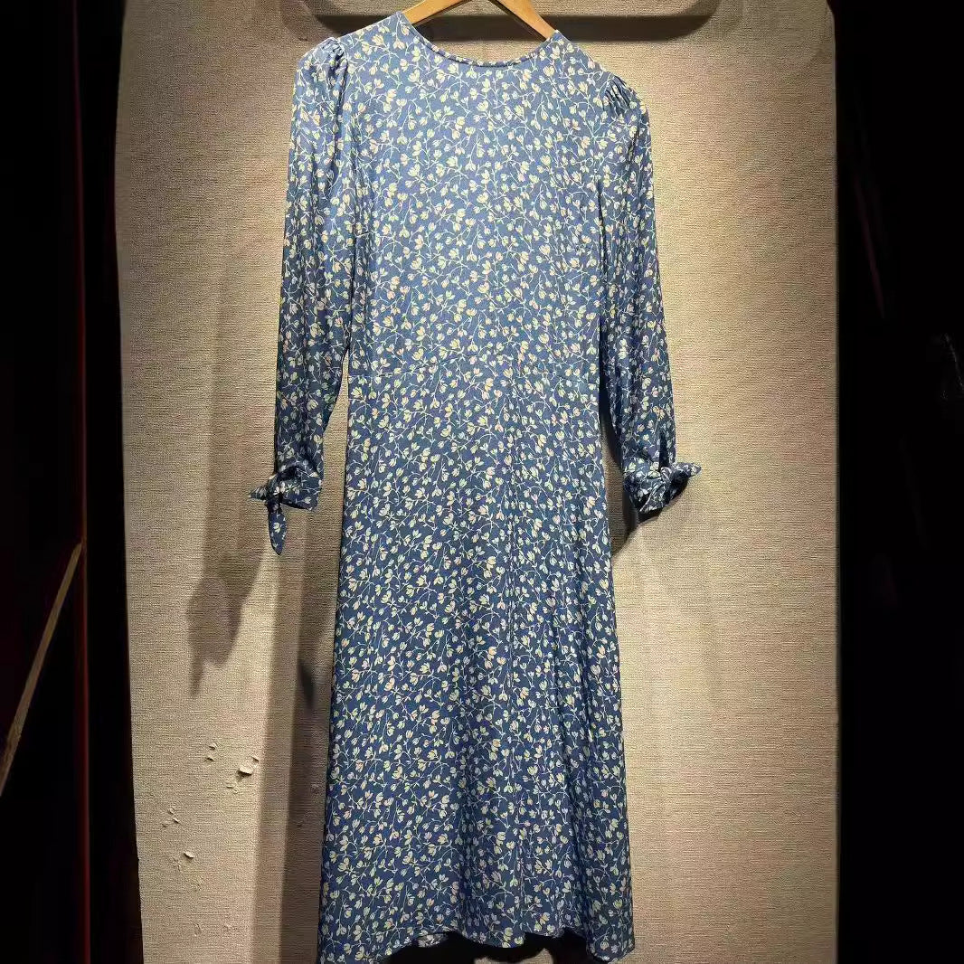 Dame Midi-kjole med stilfuldt leopardmønster og elegante puffærmer Stilla