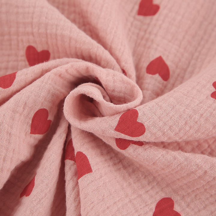 Dame pajamasæt med hjerteprint og elegant knude bluse Stilla