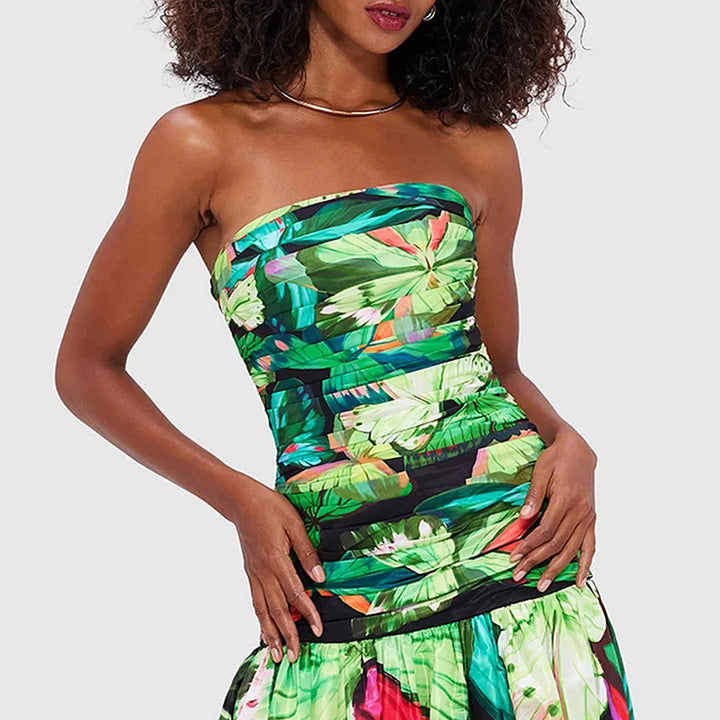 Dame Floral Print Enteil Badeanzug Skovae