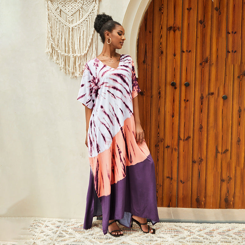 Dame Kaftan i moderne farvemix Stilla