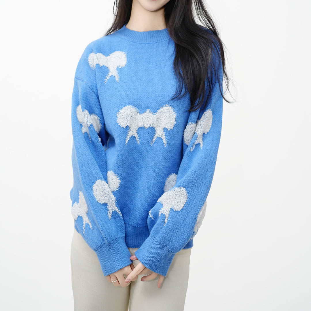 Femme Cozy Statement Strikpullover med unikt dyremotiv Stilla