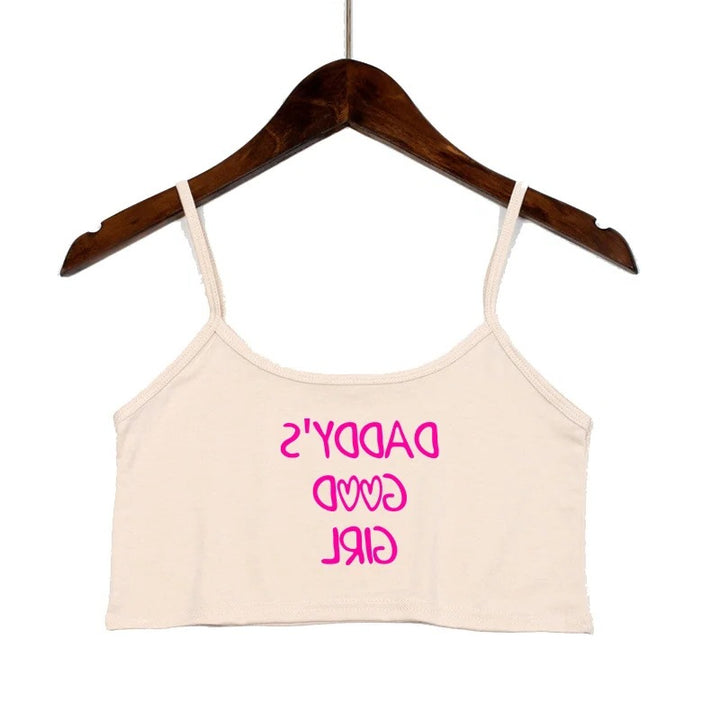 Dame mode crop top med dekorerede stropper Skovae