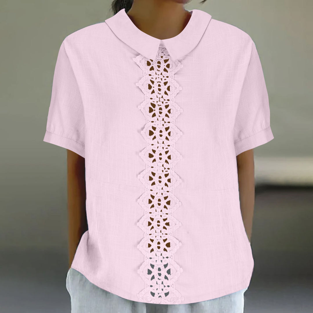 Dame Spids-Detail Kortærmet Bluse Stilla