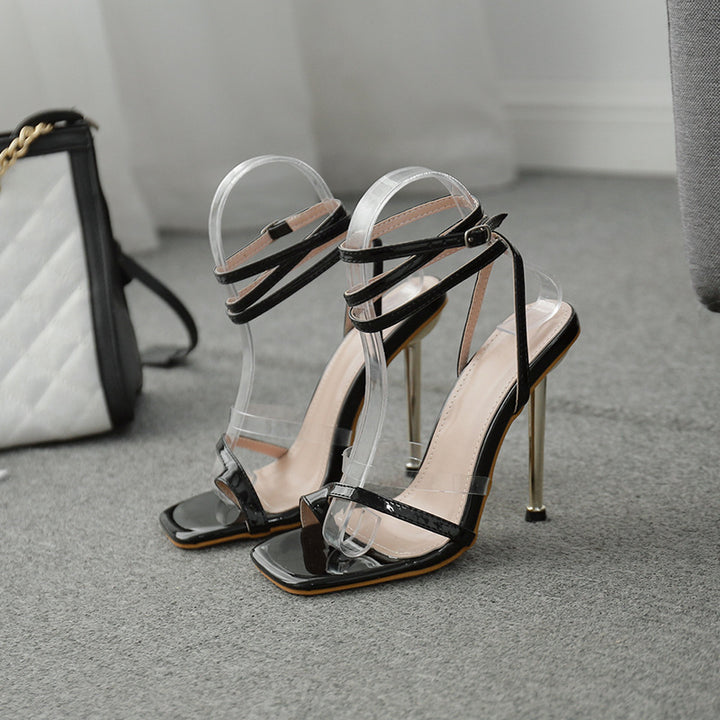 Dame High Heel Sandaler med gennemsigtige remme og elegant fodåbning Stilla