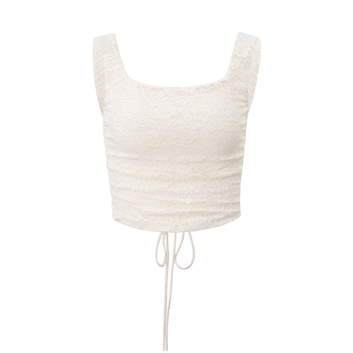 Dame Crop-Top i fin spids med justerbar snøring Stilla