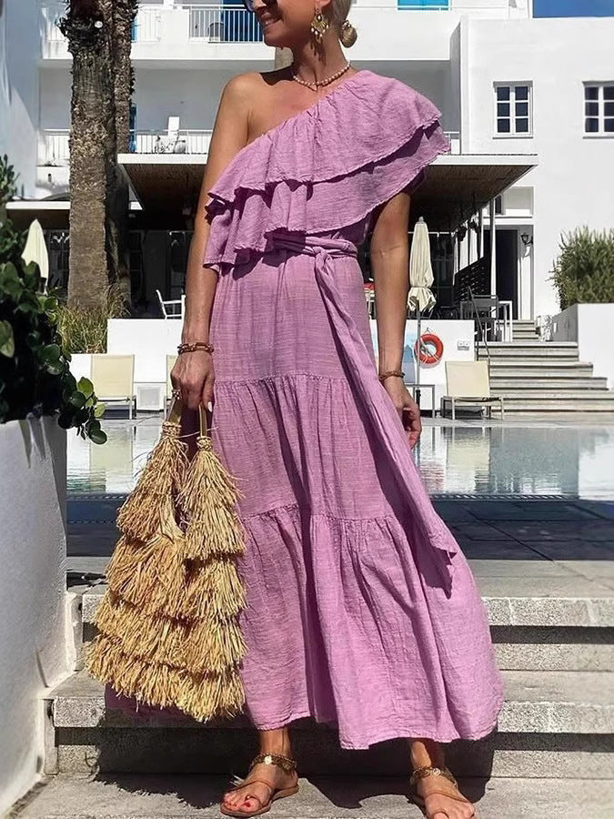 Dame One-Shoulder Sommerkjole Stilla