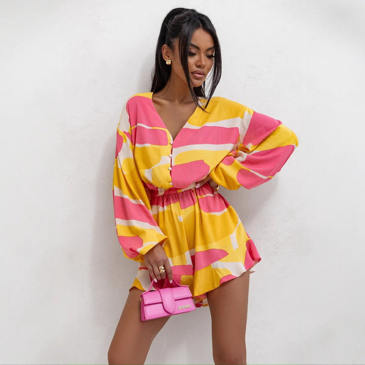 Dame Floral Print Wrap Overall Stilla
