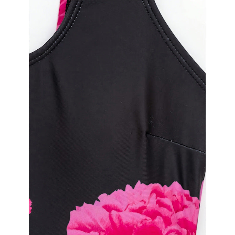 Dame Én-delt Badedragt med floral overkjole og elegant design Skovae