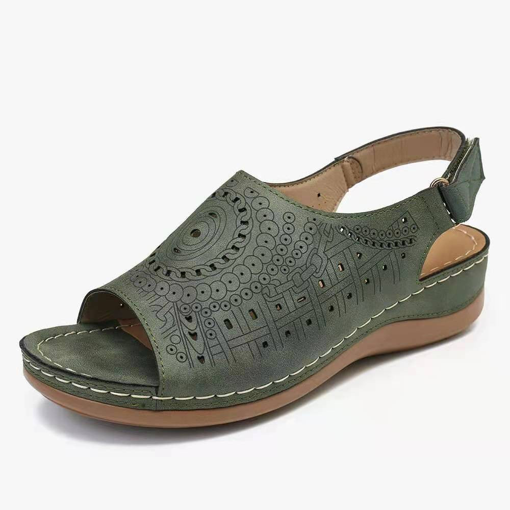 Dame Sling-sandaler med dekorativt hulmønster og komfortabelt fodseng Stilla