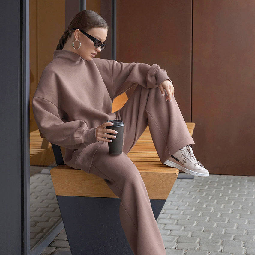 Dame sæt af blød oversized sweater og afslappede palazzo bukser Stilla