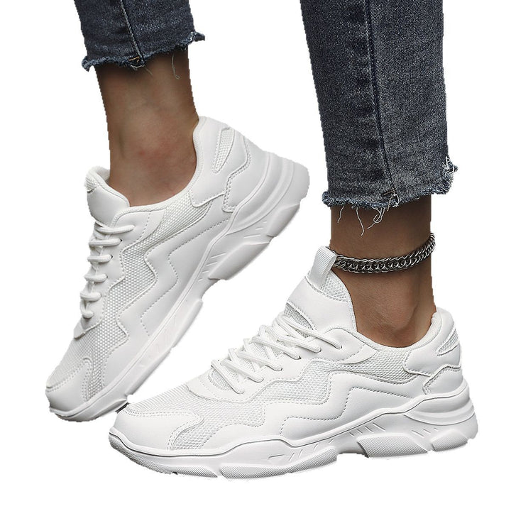 Unisex nan Plateau-sneaker med åndbart mesh-obermateriale, polstret hælkappe og profileret gummisål Skovae