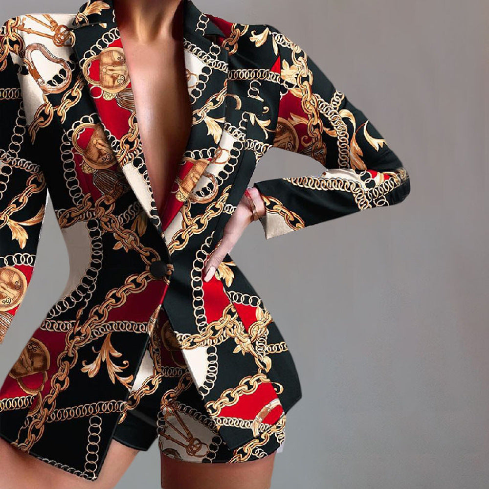 Dame Mode Blazer med leopardmønster og figursyet snit Stiila
