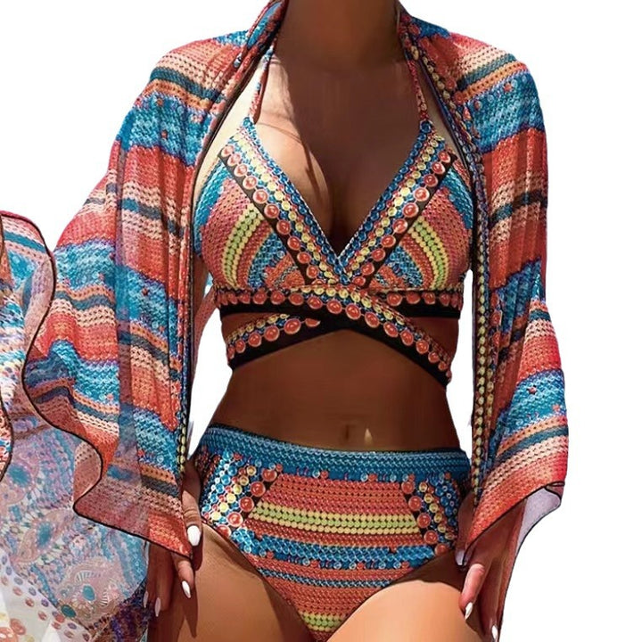Dame bikinitøj med gennemsigtig kaftan Stilla