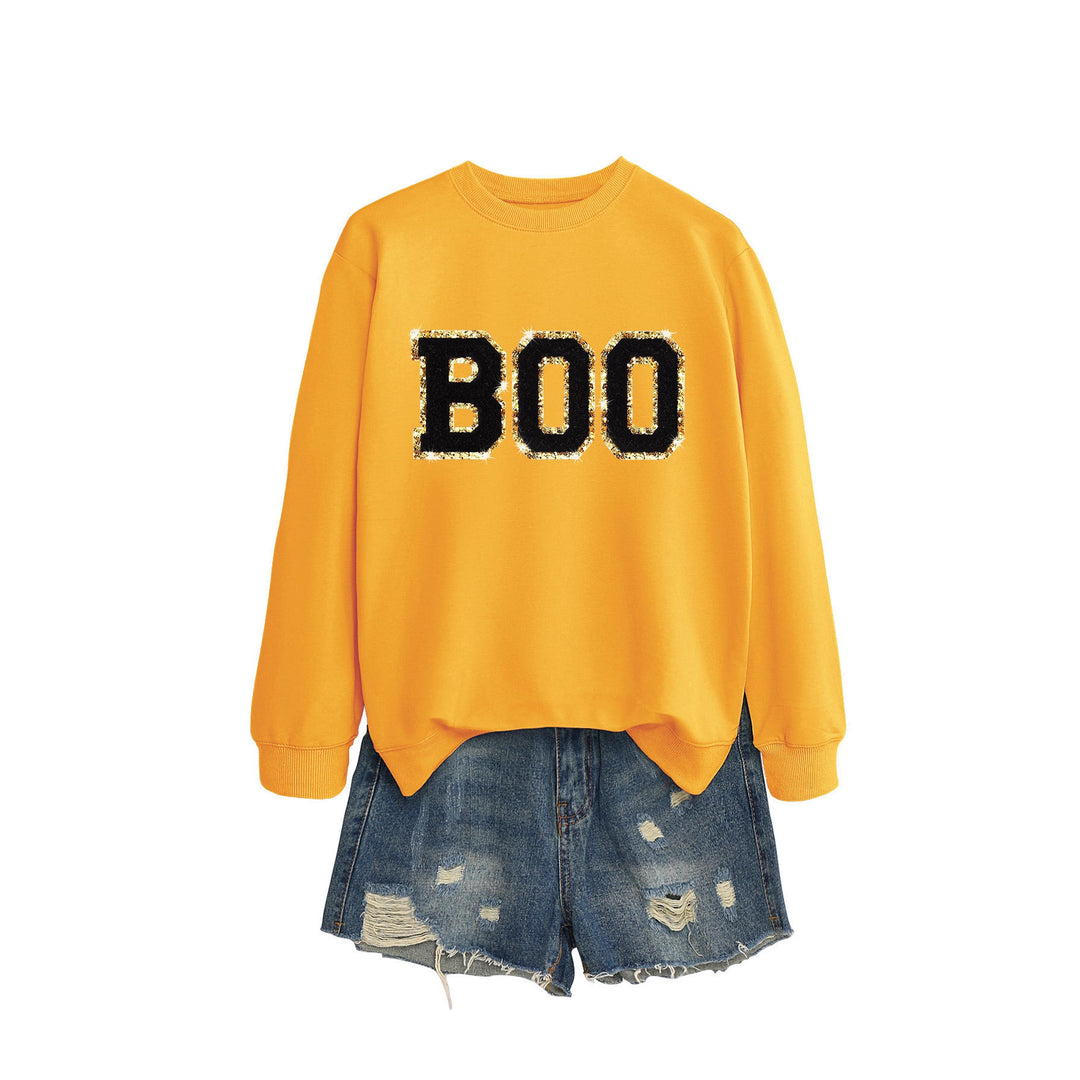 Dame sweatshirt med glitrende print Stilla