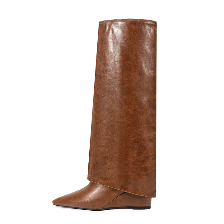 Femme Spitz-tå Højglans Over-the-Knee Støvler Stilla
