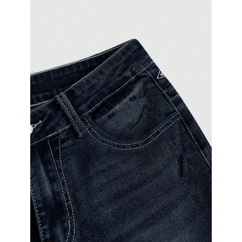 Dame Bootcut Jeans med detaljerede broderier og høj talje Skovae