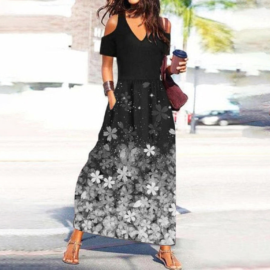 Dame blomsterprint maxi kjole Stilla