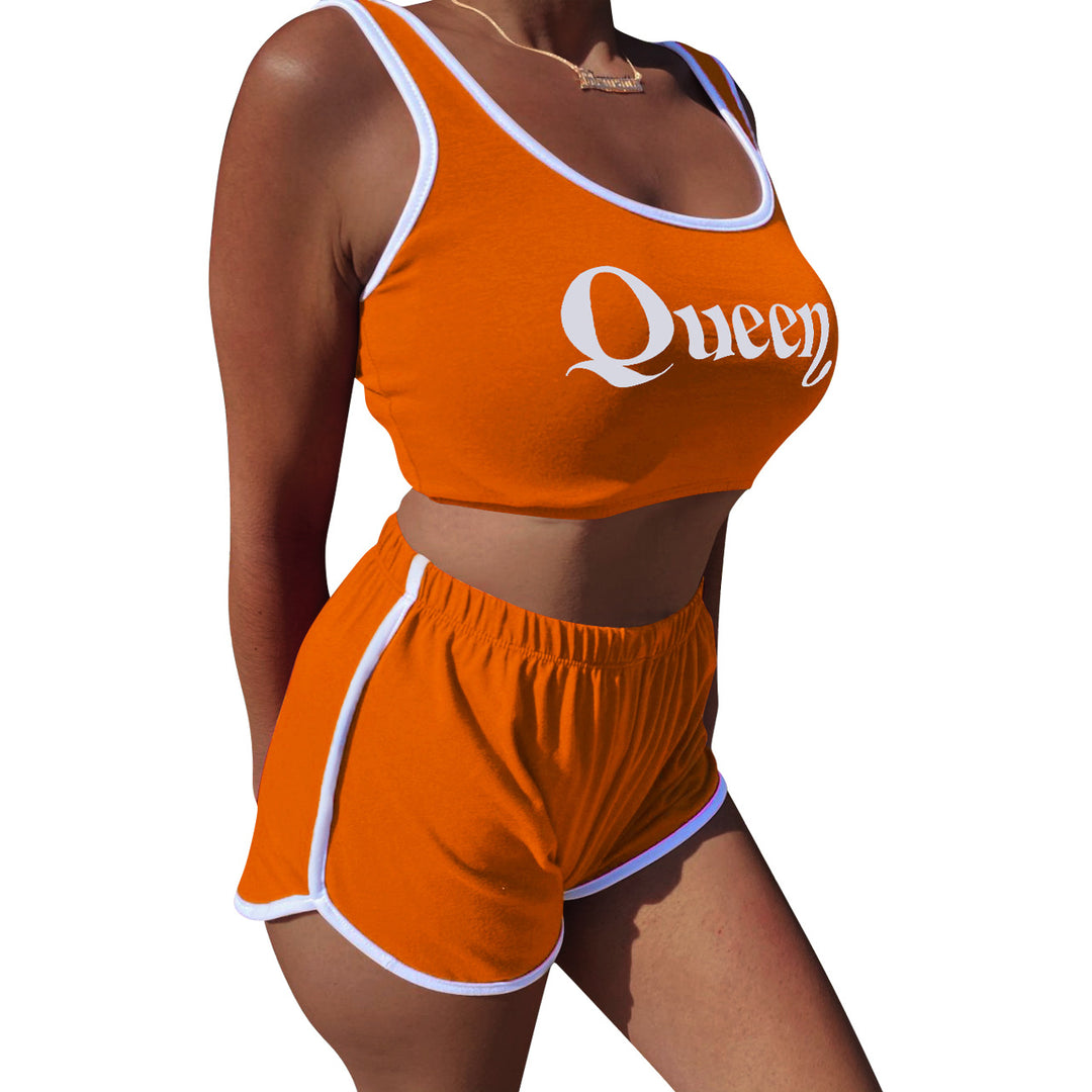 Dame Sportsligt Crop-Top og Shorts Sæt Stilla