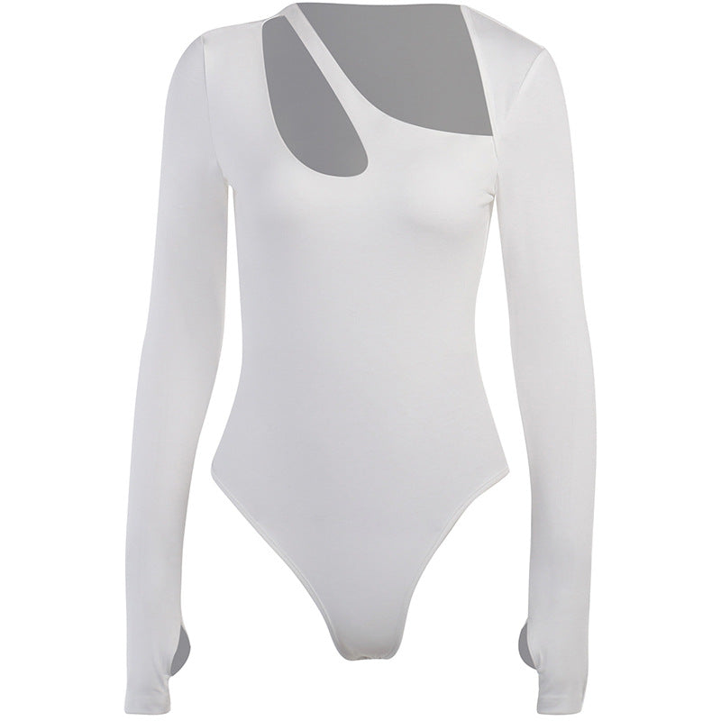 Damer Langærmet Bodysuit med asymmetriskudskæring Stilla