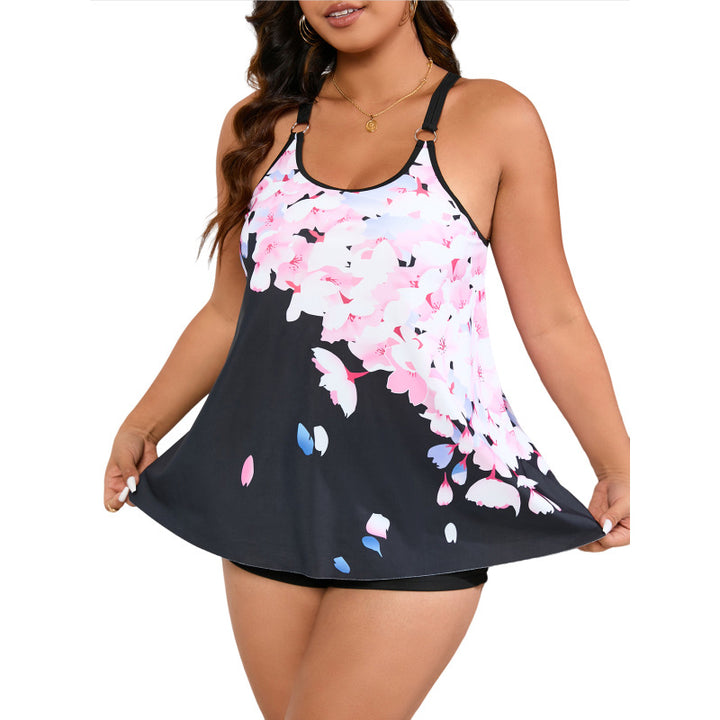 Dame Tankini-top med blomsterdesign og flatterende snit Skovae