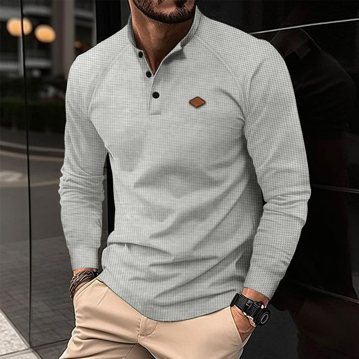 Herrer langærmet polo skjorte med moderne design og åndbare egenskaber Stilla