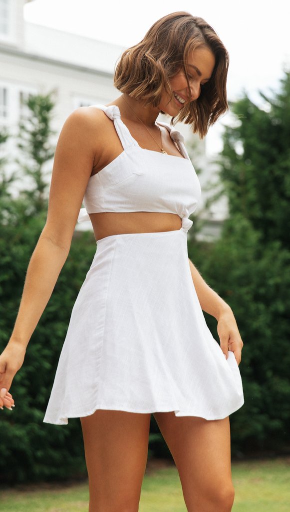 Kvinder To-delt Sæt med Crop Top og Mini Skirt Stilla