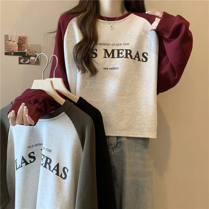 Femme Trendy Grafik Crop Sweatshirt Stilla