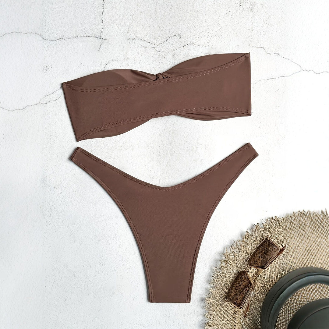 Damer Bandeau-bikini med innovativ knude design Skovae